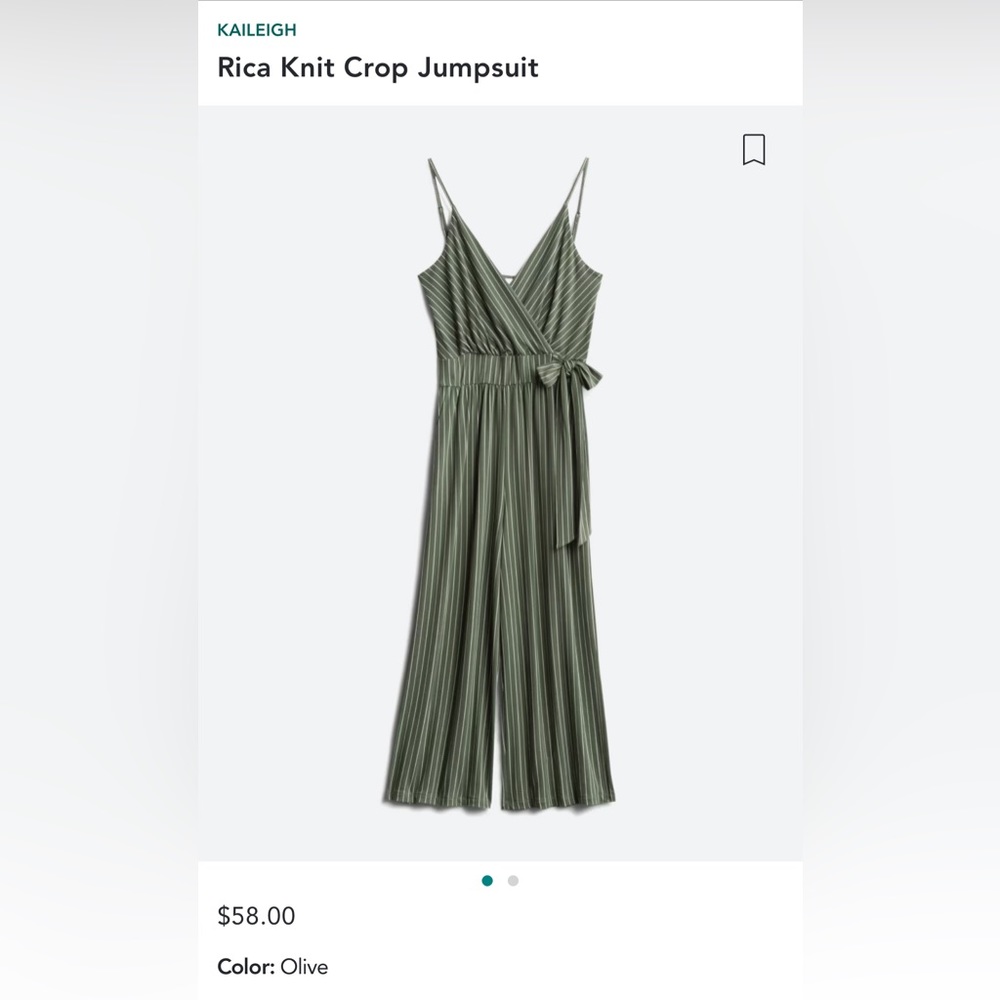 Green and white striped jumpsuit